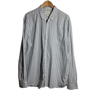 Lucky Brand Men 2X White Label Fit Long Sleeve Button Down Dress Shirt Casual